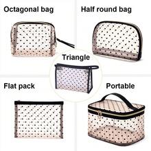 Heart Pattern Travel Makeup Bag, 1Pc Lightweight Multifunctional Water-Proof Cosmetic Organizer Handbag Bath Shower Wallet Pouch Portable Cosmetics Brush Storage Clutch With Zipper Closure For Lipstick, Brush, Skincare, Mobile Phone, Coin, Small Items, For Home, Travel, Vacation And School Use, Makeup Bag Makeup Pouch Skincare Bag Toiletry Bag Packing Cubes, Travel Essentials Cruise Essentials Storage Makeup Organizer Makeup Case - Beige - View 9