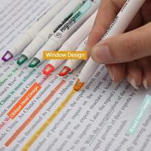 6pcs Clear View Tip Soft Light Highlighter Pens, For Students Study School Office - Multicolor - View 2