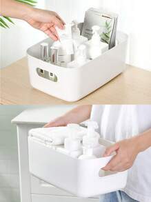 1入組塑膠收納籃適用於組織化妝品,廚房,儲藏室零食在浴室,廚房,家庭辦公室