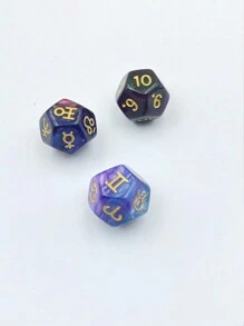 3/Set Astrology Multiplex Dice Planets, Constellations, Numbers In Grid Game Clouds, Flashes, Vortex, White Ribbon,Adult Party Games Suitable For Halloween/Christmas/Thanksgiving - Multicolor - View 5