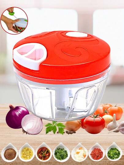 Mini Processador Manual de Alimentos Triturador 3 Lâminas