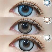 Morningcon 2 piezas/paquete lentes de contacto de color marrón lindo y natural con el mismo diámetro para miopía - Marrón - Ver 4