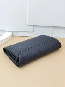 MINGYOU 黑色高端男商務休閒手提袋女軟手握錢包手機錢包時尚大容量多層多卡帶零錢包,適合商務談判旅遊外出贈禮、禮品 - 黑色 - 查看 5