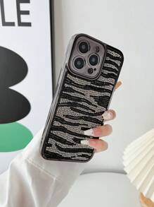 苹果 1 件装黑色斑马纹电镀防摔手机壳 适用于 14 Pro Max 防水防震防刮 - 彩色 - 查看 2