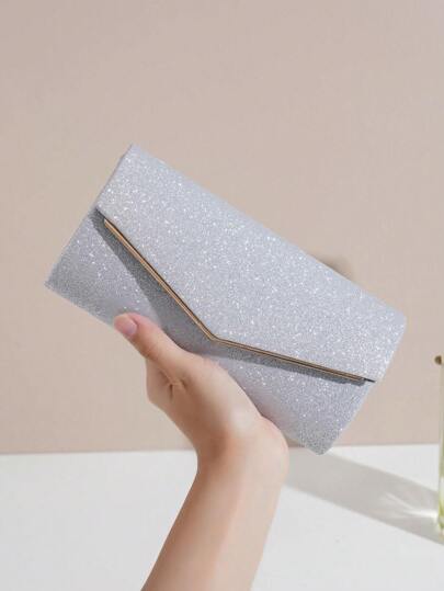 Luxury Dinner Bag, Evening Bag, Elegant Rhinestone Glamorous, Elegant, Exquisite, Quiet Luxury 1pc Silver Detachable Chain Clutch Bag For Women, Suitable For Party, Ball, Wedding, Shiny Evening Handbag Square Bag For Lady, Woman, For Party Girl, Bride Perfect for Party, Wedding, Prom, Dinner/Banquet, Dinner/Banquet, Best Gift For Women Mom Teacher Friend Bridesmaid