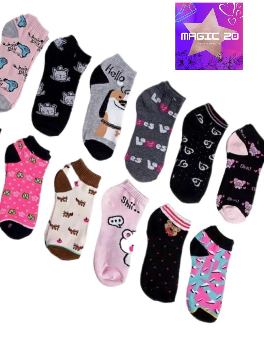 Docena de calcetines para dama 12 pz - Unitalla - Ver 1