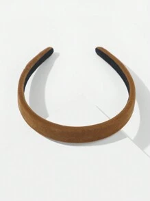 1 Miếng 2cm Đúng mốt Thanh lịch Màu thuần Nhung Bọt biển Băng đô cài tóc - Lạc đà - Xem 4