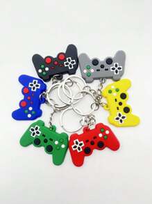 6pcs/Set Creative Game Controller Shaped Keychain With Pvc Dropping Glue Design, Soft Rubber Keyring For Car Accessories Casual Souvenir Bag Charm Backpack For School Cute Goth Y2k Halloween Accessories Teachers Day Christmas Gift Ideas Bag Lanyards With Id Holder Car Accessories Bag Charms - Multicolor - View 6
