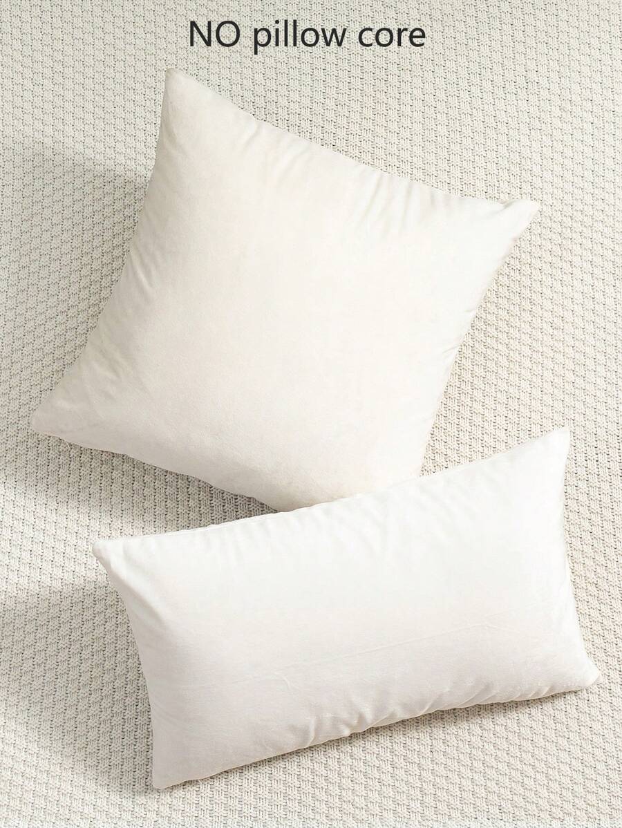 Without fillers NO pillow core  1 simple Dutch velvet pillowcase or waist pillowcase without padding    Without fillers - White - View 1