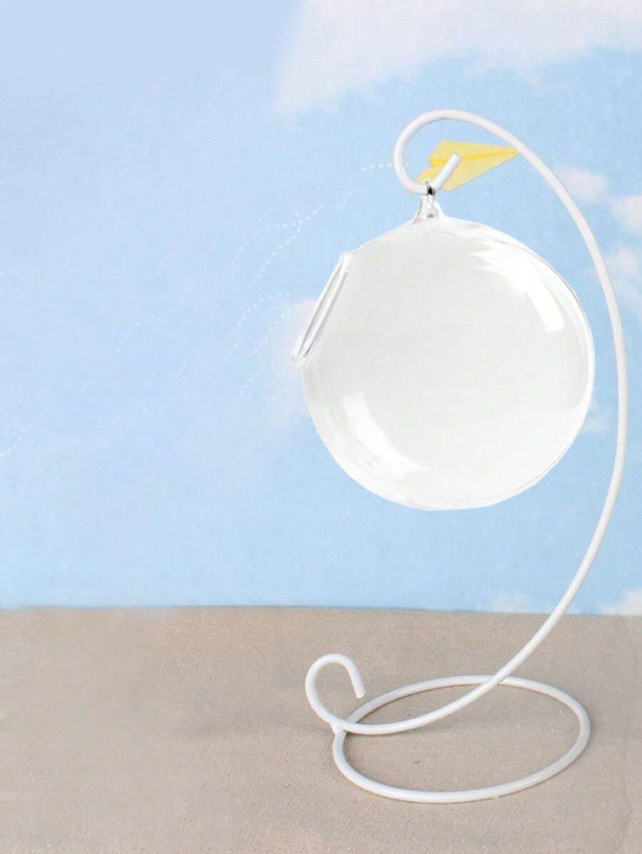 1入組桌子懸掛玻璃魚碗背心帶底座適用於魚適用於活 - 白色 - 查看 1