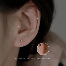 2/4/6/8pcs Set Women's Sleeping Mini Stud Earrings, 2mm Gold And Silver Color, Hypoallergenic Small Earrings, Sexy Minimalist Style, Comfortable Ear Studs For Pierced Ears, No Need To Remove, Suitable For Women's Daily Wear, Unisex, Perfect Couple Choice