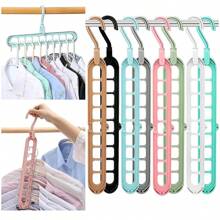 Kit 3 Cabide Mágico Giratório 9 Divisórias Dobrável Organizador Multifuncional 360º Arara Guarda Roupa - Tamanho Único - Visão 1