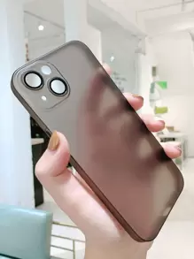 1pc Minimalist High-End Soft Silicone Camera Lens Protector Case With Skin-Friendly Matte Finish, Compatible With IPhone - Black - View 4