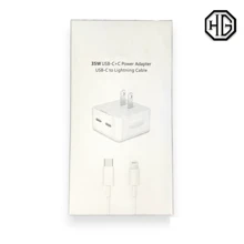 35w Dual Charger With C To Lightning Cable For IPhone Charge Two Devices At The Same Time Fast Charging - White - View 5
