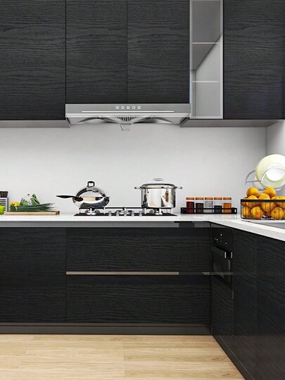 1pc Zwart Wood Grain Self Adhesive Wallpaper Vintage Furniture Cabinet Tafel Stoel Room Background Wand Stickerpeel Stick Wallpaper,Renovation Stickers Peel Panels,Wall Paper, Wallpapers, ation Items Refresh Your Home,Rama Birthday Graduation view 5