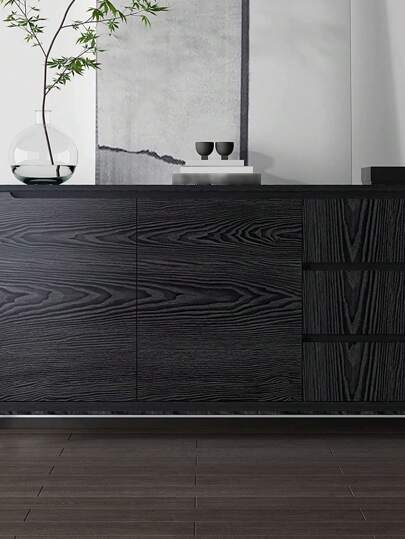 1pc Zwart Wood Grain Self Adhesive Wallpaper Vintage Furniture Cabinet Tafel Stoel Room Background Wand Stickerpeel Stick Wallpaper,Renovation Stickers Peel Panels,Wall Paper, Wallpapers, ation Items Refresh Your Home,Rama Birthday Graduation view 3