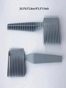 Barber Fade Combs Men's Hairdressing Combs Oil Head Caliper Hair Comb Gradient Comb Long Handle Scissors Comb - Grey - View 5