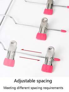 1 件多层裙衣架，可调节裤子和裙子收纳架，通用衣服收纳衣架，适用于成人和儿童裙子裤子鞋子牛仔裤靴子裙子 - 玫紅色 - 查看 6