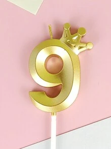1pc Crown Number Birthday Candle For Party Decoration