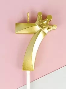 1pc Crown Number Birthday Candle For Party Decoration