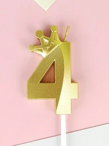 1pc Crown Number Birthday Candle For Party Decoration