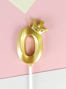 1pc Crown Number Birthday Candle For Party Decoration