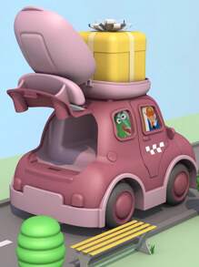 1 pieza multifuncional con dibujos animados engranaje almacenamiento inercia de coche hecho de de plástico , Divertido & para entrenamiento & intelectual desarrollo - Multicolor - Ver 4