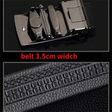 1 Thắt lưng da cực dài cho nam có khóa tự động, 105-170cm, dây thắt lưng đa năng thông thường dành cho thanh thiếu niên và người trung niên làm việc - Bạc - Xem 4