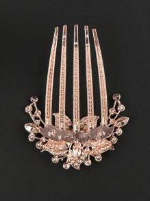 1pc Vintage Bridal Rhinestone Hair Accessory For Wedding, Party And Travel - Blue - View 2