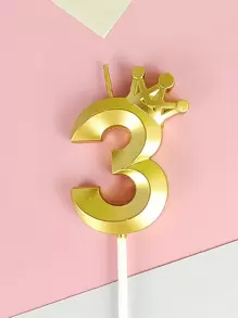 1pc Crown Number Birthday Candle For Party Decoration