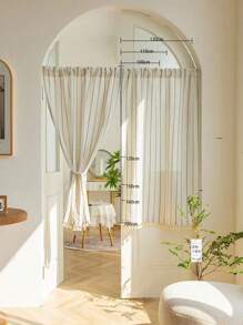 1pc Striped Door Curtain Divider - Multicolor - View 5