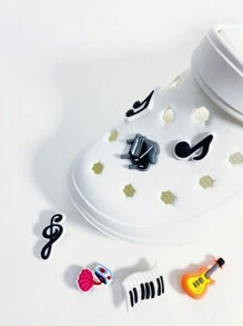 7pcs Personalized Pvc Music Note & Instrument Shaped Removable Shoe Decoration Buckle For Hollow Shoes - Multicolor - View 3