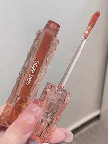 Gege Bear Long-Wearing Moisturizing Liquid Lipstick, Non-Stick Cup Glossy Lip Gloss - 藕粉色 - 查看 2