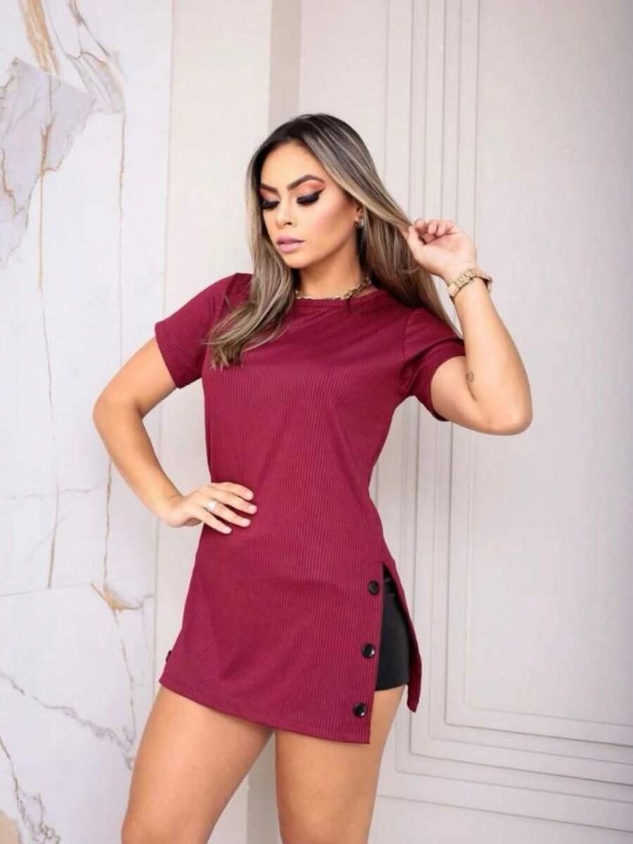 Women Blouses - Màu Đỏ Sâu - Xem 1