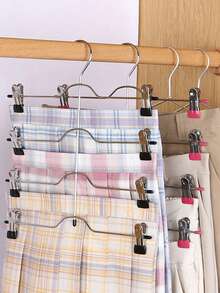 1 件多层裙衣架，可调节裤子和裙子收纳架，通用衣服收纳衣架，适用于成人和儿童裙子裤子鞋子牛仔裤靴子裙子 - 玫紅色 - 查看 9