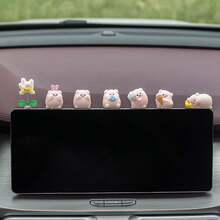 5pcs Cute Pink Pig Shaped Car Interior Decoration Accessory For Dashboard & Display Screen - Multicolor - View 4