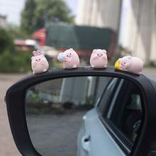 5pcs Cute Pink Pig Shaped Car Interior Decoration Accessory For Dashboard & Display Screen - Multicolor - View 3