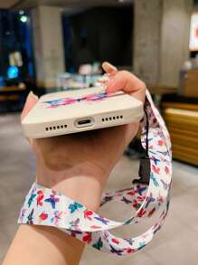 1入組淺褐色TPR聚氨酯蝴蝶樣式和1入組蝴蝶手機掛繩防摔手機殼適用於蘋果三星小米HUAWEIoppo - 彩色 - 查看 4