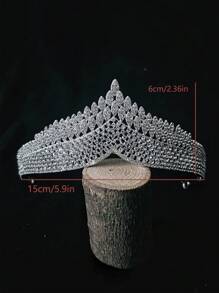 1 pièce Bandeau multifonction en argent de la mariée avec décoration de strass, diadème de fête, accessoires de la Saint-Valentin, accessoires de cheveux de mariage - Argent - Voir 3