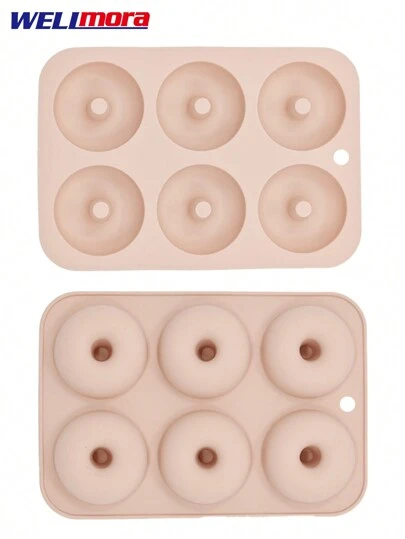 Molde Para Hacer Donas Rosquillas Pastelillos - Sartén De Silicona Antiadherente Con Capacidad Para 6 Piezas Dimensiones: 26.2*18*2.5 cm