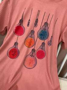 Women T-Shirts - 乾枯玫瑰色 - 查看 2