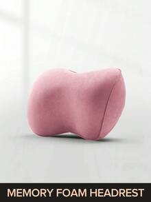 1入粉色記憶泡棉汽車頸枕頭,用於支撐頸部,汽車座椅靠頭 - 粉色 - 查看 1