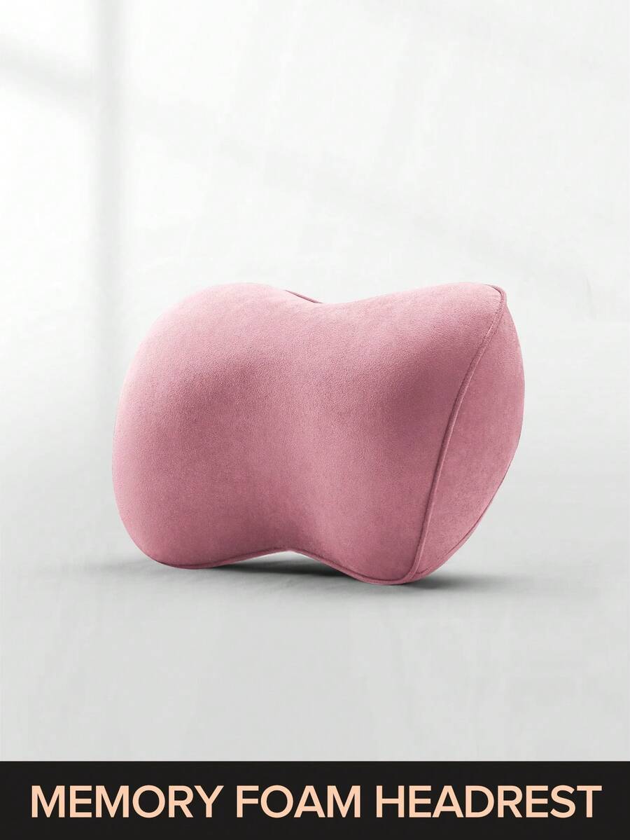 1入粉色記憶泡棉汽車頸枕頭,用於支撐頸部,汽車座椅靠頭 - 粉色 - 查看 1