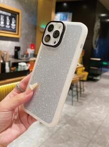 1入組銀色閃粉噴塗紙板+透明/白色/白色相機保護手機殼,適用於蘋果/三星/小米/oppo/ Vivo / Infinix的手機