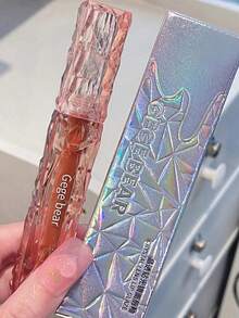 Gege Bear Long-Wearing Moisturizing Liquid Lipstick, Non-Stick Cup Glossy Lip Gloss - 藕粉色 - 查看 5