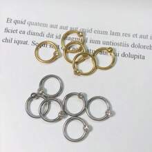 1pc 316l Stainless Steel Y2k Style Nose Ring With Ball & Diamond, Seamless Hoop Earring Or Lip Ring, Unisex