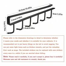 Mug Hooks Under Shelf Cups Holder, No Drilling Cup Rack Mug Storage For Kitchen Belt Scarf Hanger Rack, Suitable For Flat Cabinets Without Lip Edge