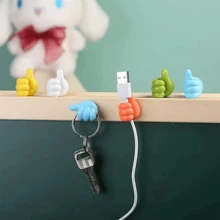 8 peças suporte de borracha em formato de mão para óculos, cabo de alimentação, linha de carregamento, mini gancho autoadesivo, organizador de armazenamento de carro, decorações de gadgets, clipe para óculos de sol, acessórios para carro, acessórios para interior de carro