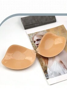 1pc Seamless Adhesive Push-up Bra For Wedding Dress, Strapless - Apricot - View 4