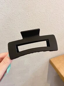 1 Pinza De Pelo Cuadrada Con Acabado Mate Para Peinados Recogidos, Color Negro - Negro - Ver 2